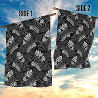 Grayscale Monstera Garden Flag Polynesian Tribal Pattern LT01 - Polynesian Pride