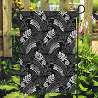 Grayscale Monstera Garden Flag Polynesian Tribal Pattern LT01 Garden Flag Black - Polynesian Pride