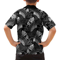 Grayscale Monstera Hawaiian Shirt Polynesian Tribal Pattern LT01 - Polynesian Pride