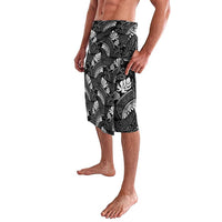 Grayscale Monstera Lavalava Polynesian Tribal Pattern LT01 - Polynesian Pride