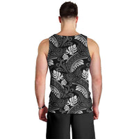 Grayscale Monstera Men Tank Top Polynesian Tribal Pattern LT01 - Polynesian Pride