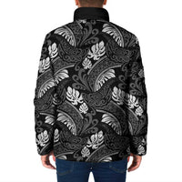 Grayscale Monstera Padded Jacket Polynesian Tribal Pattern LT01 - Polynesian Pride