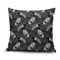 Grayscale Monstera Pillow Cover Polynesian Tribal Pattern LT01 Black - Polynesian Pride