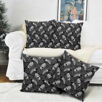 Grayscale Monstera Pillow Cover Polynesian Tribal Pattern LT01 - Polynesian Pride