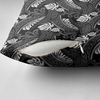 Grayscale Monstera Pillow Cover Polynesian Tribal Pattern LT01 - Polynesian Pride