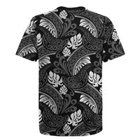 Grayscale Monstera Rugby Jersey Polynesian Tribal Pattern LT01 - Polynesian Pride