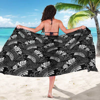 Grayscale Monstera Sarong Polynesian Tribal Pattern LT01 - Polynesian Pride