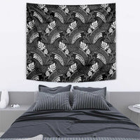 Grayscale Monstera Tapestry Polynesian Tribal Pattern LT01 - Polynesian Pride