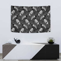 Grayscale Monstera Tapestry Polynesian Tribal Pattern LT01 - Polynesian Pride