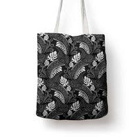 Grayscale Monstera Tote Bag Polynesian Tribal Pattern LT01 - Polynesian Pride