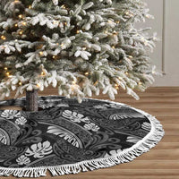 Grayscale Monstera Tree Skirt Polynesian Tribal Pattern LT01 - Polynesian Pride