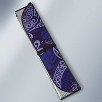 Deep Blue Monstera Auto Sun Shade Polynesian Tribal Pattern LT01 - Polynesian Pride