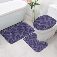 Deep Blue Monstera Bathroom Set Polynesian Tribal Pattern LT01 - Polynesian Pride