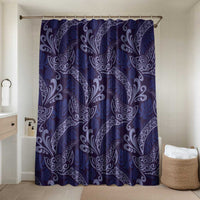 Deep Blue Monstera Bathroom Set Polynesian Tribal Pattern LT01 Shower Curtain Only Blue - Polynesian Pride