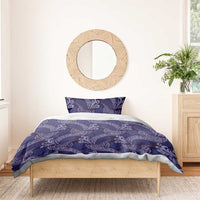Deep Blue Monstera Bedding Set Polynesian Tribal Pattern LT01 - Polynesian Pride