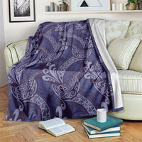 Deep Blue Monstera Blanket Polynesian Tribal Pattern LT01 Blue - Polynesian Pride