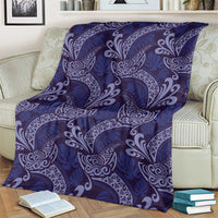 Deep Blue Monstera Blanket Polynesian Tribal Pattern LT01 - Polynesian Pride
