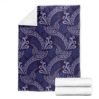 Deep Blue Monstera Blanket Polynesian Tribal Pattern LT01 - Polynesian Pride