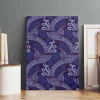 Deep Blue Monstera Canvas Wall Art Polynesian Tribal Pattern LT01 - Polynesian Pride