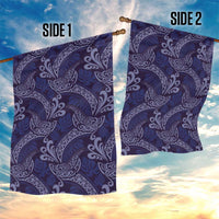 Deep Blue Monstera Garden Flag Polynesian Tribal Pattern LT01 - Polynesian Pride