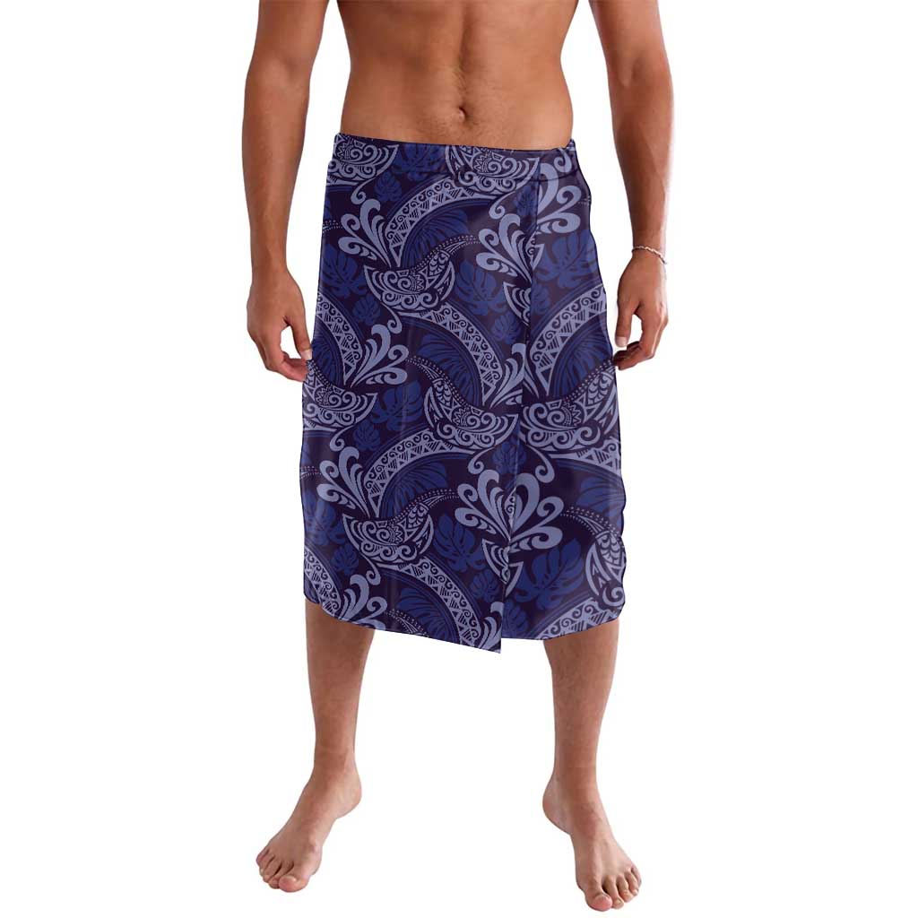Deep Blue Monstera Lavalava Polynesian Tribal Pattern LT01 Blue - Polynesian Pride