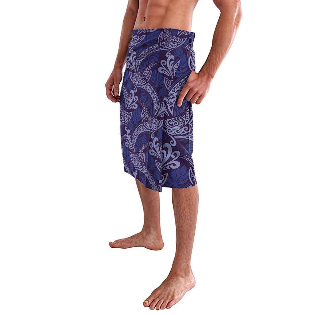 Deep Blue Monstera Lavalava Polynesian Tribal Pattern LT01 - Polynesian Pride