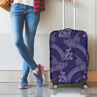 Deep Blue Monstera Luggage Cover Polynesian Tribal Pattern LT01 - Polynesian Pride