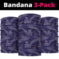 Deep Blue Monstera Neck Gaiter Polynesian Tribal Pattern LT01 package One Size: 25*50cm Blue - Polynesian Pride