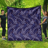 Deep Blue Monstera Quilt Polynesian Tribal Pattern LT01 - Polynesian Pride