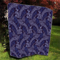 Deep Blue Monstera Quilt Polynesian Tribal Pattern LT01 - Polynesian Pride