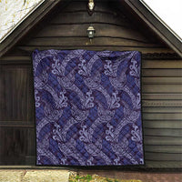 Deep Blue Monstera Quilt Polynesian Tribal Pattern LT01 - Polynesian Pride
