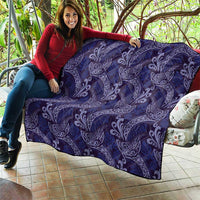 Deep Blue Monstera Quilt Polynesian Tribal Pattern LT01 - Polynesian Pride
