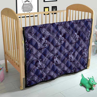 Deep Blue Monstera Quilt Polynesian Tribal Pattern LT01 - Polynesian Pride