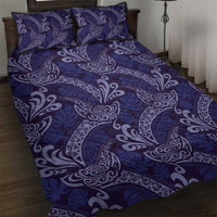 Deep Blue Monstera Quilt Bed Set Polynesian Tribal Pattern LT01 Blue - Polynesian Pride