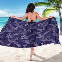 Deep Blue Monstera Sarong Polynesian Tribal Pattern LT01 - Polynesian Pride