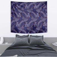 Deep Blue Monstera Tapestry Polynesian Tribal Pattern LT01 - Polynesian Pride