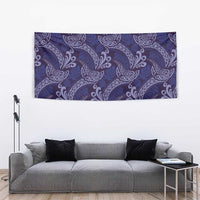 Deep Blue Monstera Tapestry Polynesian Tribal Pattern LT01 - Polynesian Pride