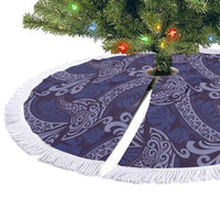 Deep Blue Monstera Tree Skirt Polynesian Tribal Pattern LT01 - Polynesian Pride
