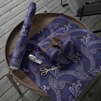 Deep Blue Monstera Wrapping Paper Polynesian Tribal Pattern LT01 - Polynesian Pride