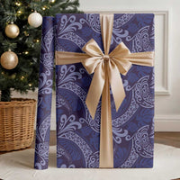 Deep Blue Monstera Wrapping Paper Polynesian Tribal Pattern LT01 - Polynesian Pride