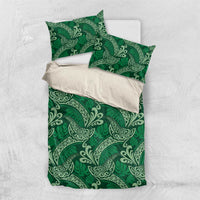 Forest Green Monstera Bedding Set Polynesian Tribal Pattern LT01 US Twin 172cm x 218cm Green - Polynesian Pride