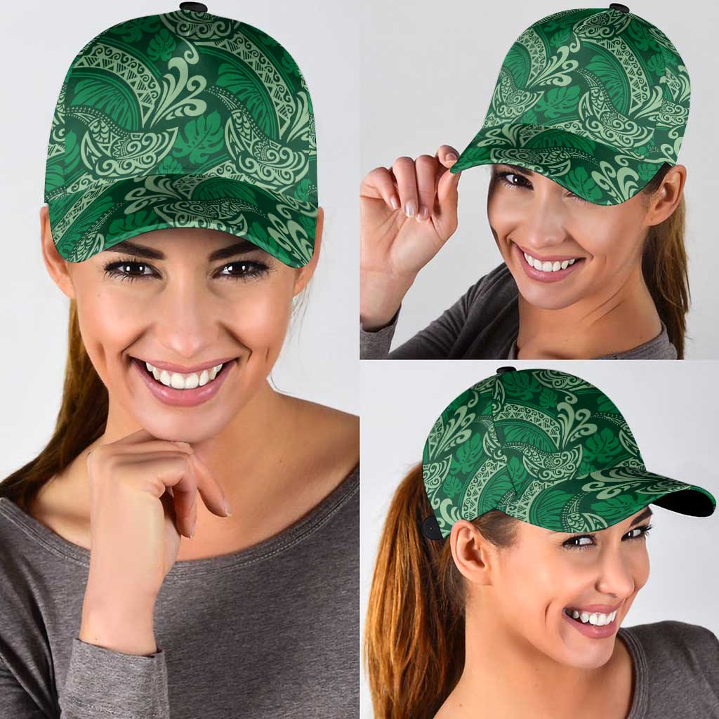 Forest Green Monstera Classic Cap Polynesian Tribal Pattern LT01 - Polynesian Pride