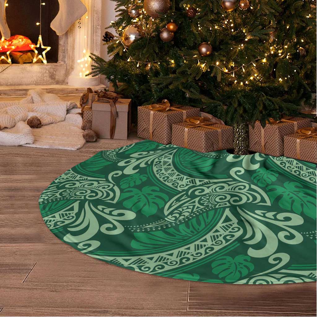 Forest Green Monstera Tree Skirt Polynesian Tribal Pattern LT01 - Polynesian Pride