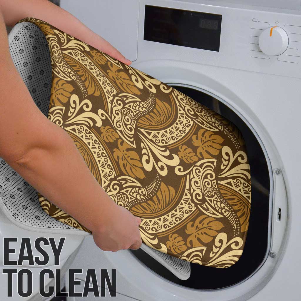 Brown Gold Monstera Bathroom Set Polynesian Tribal Pattern LT01 - Polynesian Pride