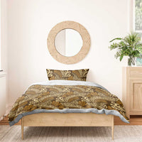 Brown Gold Monstera Bedding Set Polynesian Tribal Pattern LT01 - Polynesian Pride