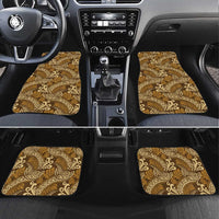 Brown Gold Monstera Car Mats Polynesian Tribal Pattern LT01 Set 4pcs Gold - Polynesian Pride