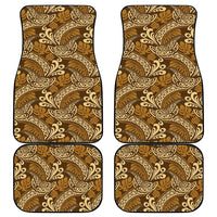 Brown Gold Monstera Car Mats Polynesian Tribal Pattern LT01 - Polynesian Pride