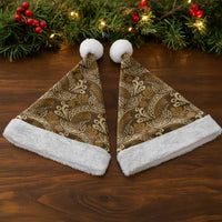 Brown Gold Monstera Christmas Santa Hat Polynesian Tribal Pattern LT01 - Polynesian Pride