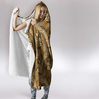 Brown Gold Monstera Hooded Blanket Polynesian Tribal Pattern LT01 - Polynesian Pride