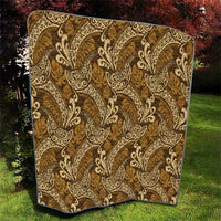 Brown Gold Monstera Quilt Polynesian Tribal Pattern LT01 - Polynesian Pride